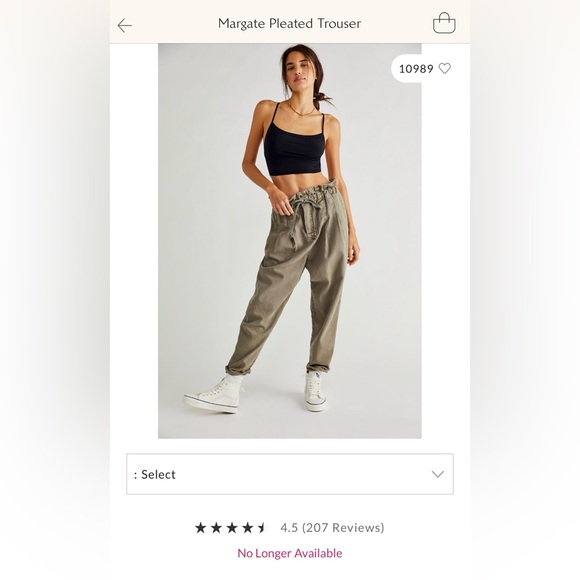 Free People Margate Pleated Trousers “FREE Gift W/purchase” - Picture 6 of 6